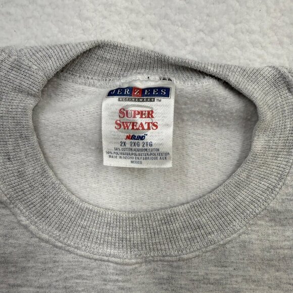 VTG Jerzees Super Sweats Cropped Graphic ASL "I Love USA" Long Sleeve Womens 2X - Picture 6 of 12